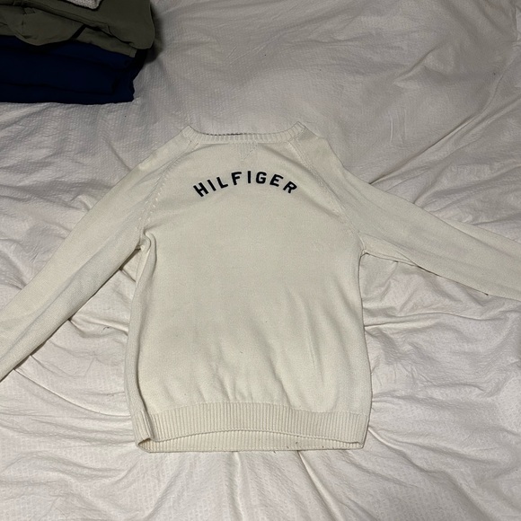WHITE KNIT TOMMY HILFIGER VINTAGE CREWNECK XL UNISEX - Picture 2 of 10